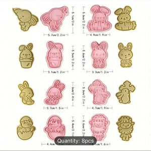 Cookie cutters with stampers, Easter theme